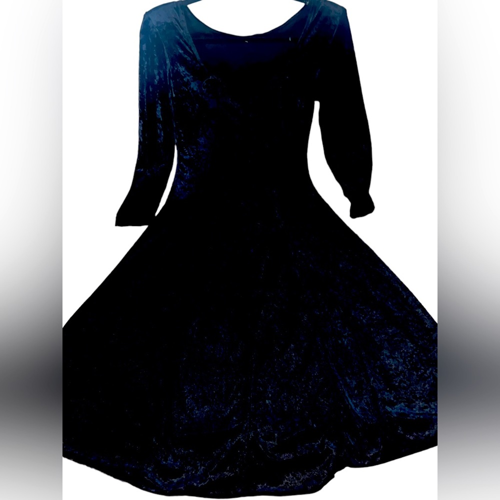 Vintage Black Velvet Goth style Dress